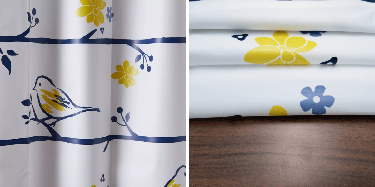 PEVA Shower Curtain with Bird Pattern