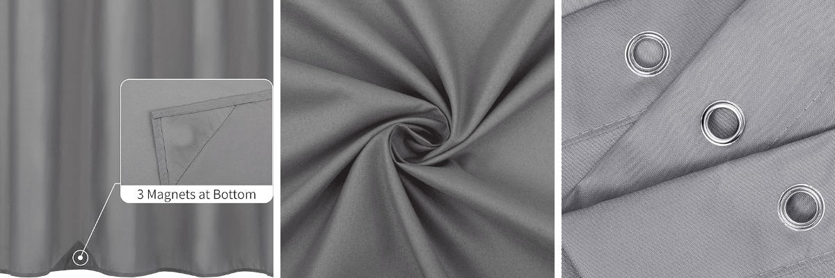 Dark Grey Textile Fabric Shower Curtain Liner Dark Grey Textile Fabric Shower Curtain Liner