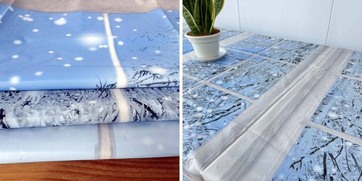 Winter Window Vinyl Tablecloth