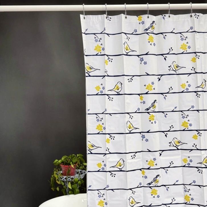 PEVA Shower Curtain with Bird Pattern