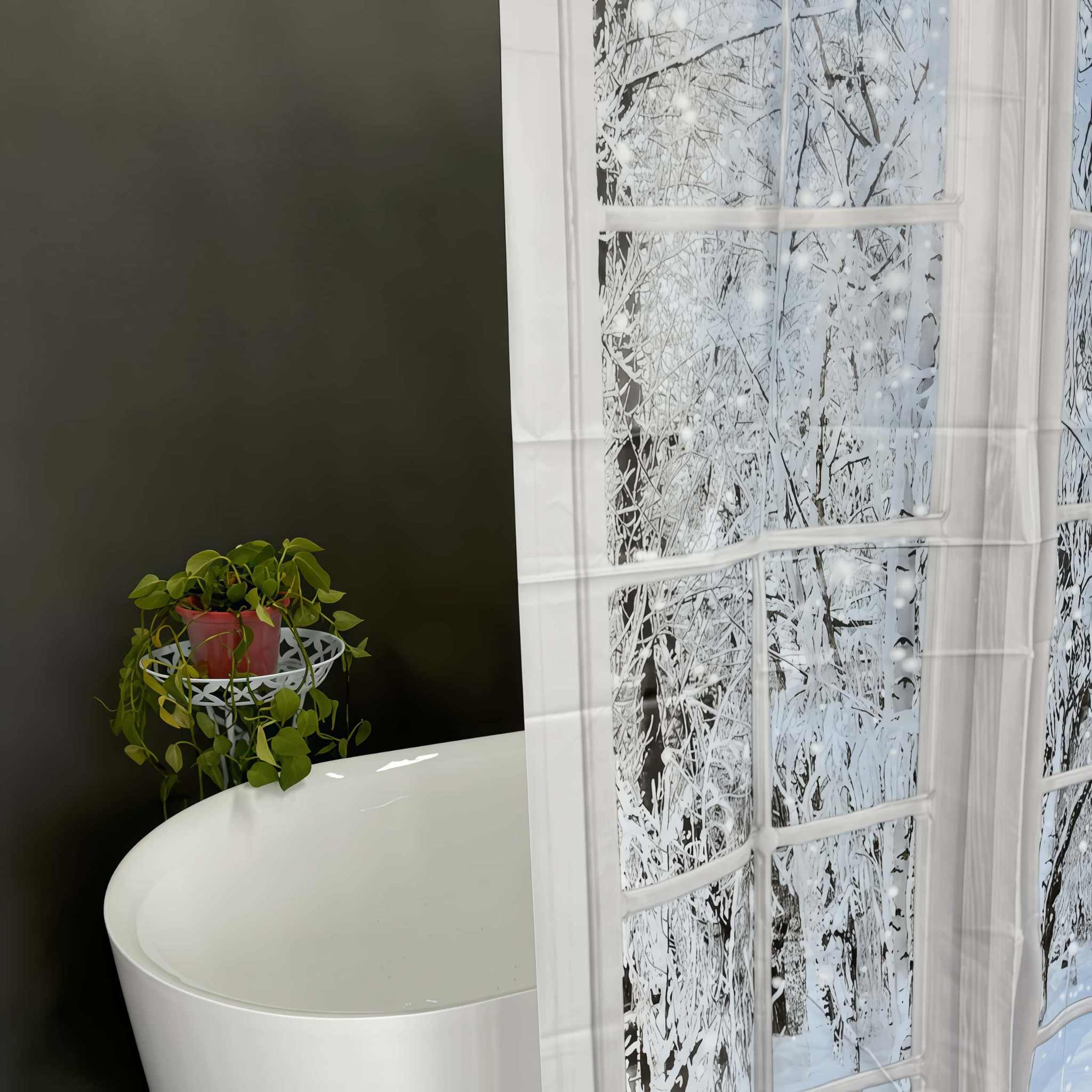 Nordic Snow Landscape PEVA Shower Curtain