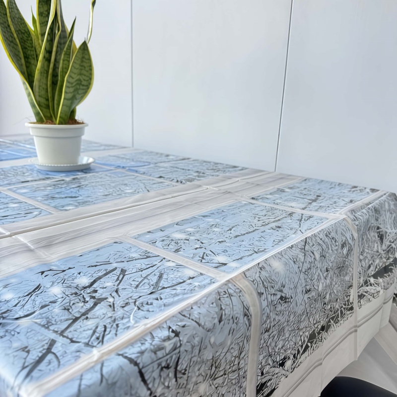Snow Pattern PE Waterproof Tablecloth