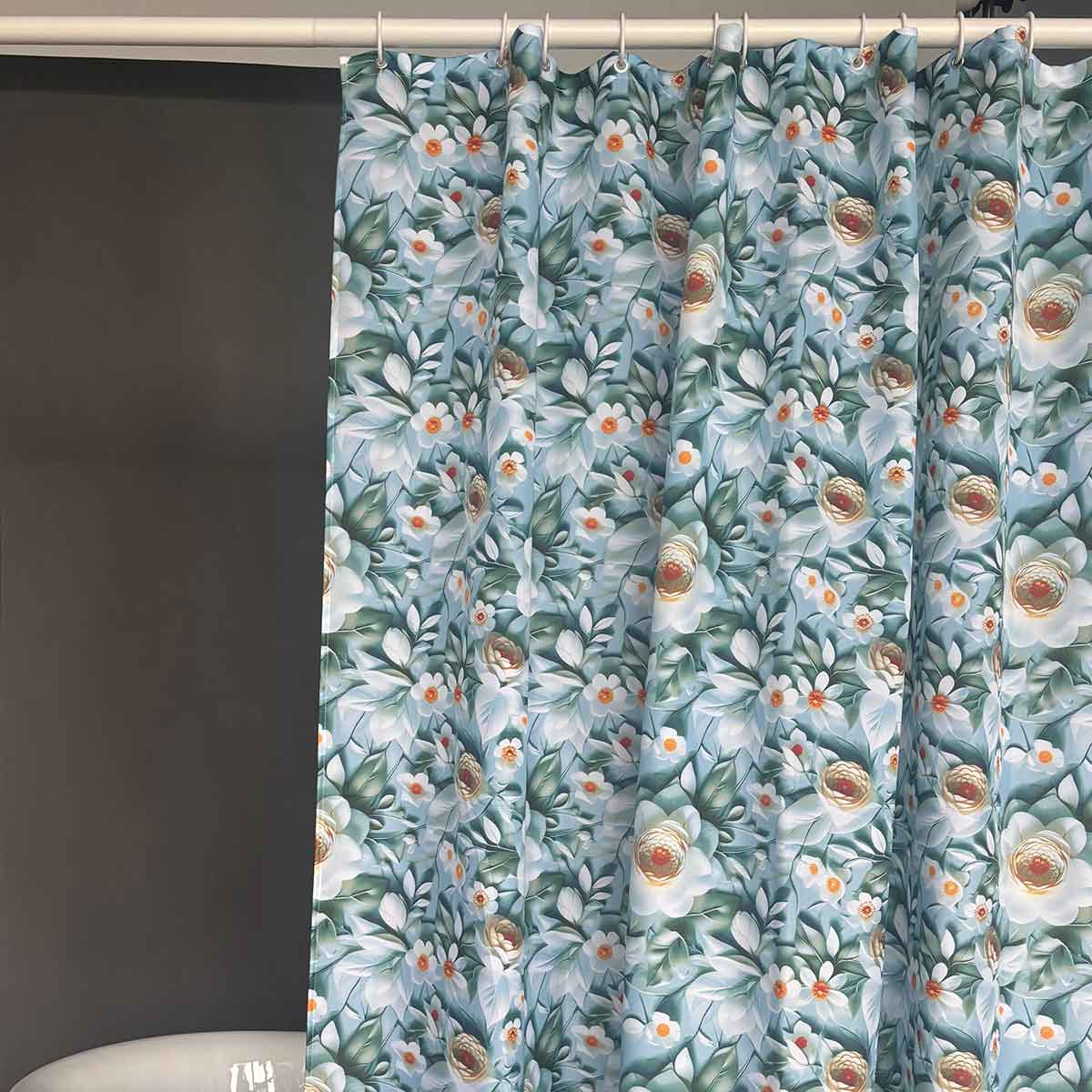 Floral Fabric Shower Curtain