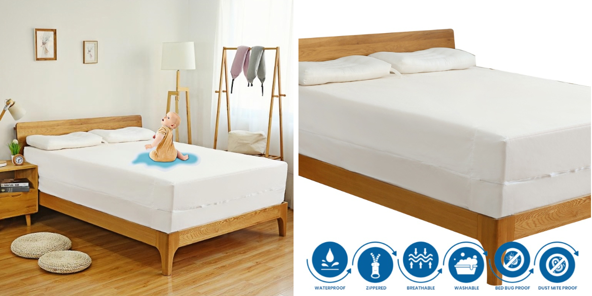 Protège-matelas à fermeture éclair en vinyle Protège-matelas à fermeture éclair en vinyle