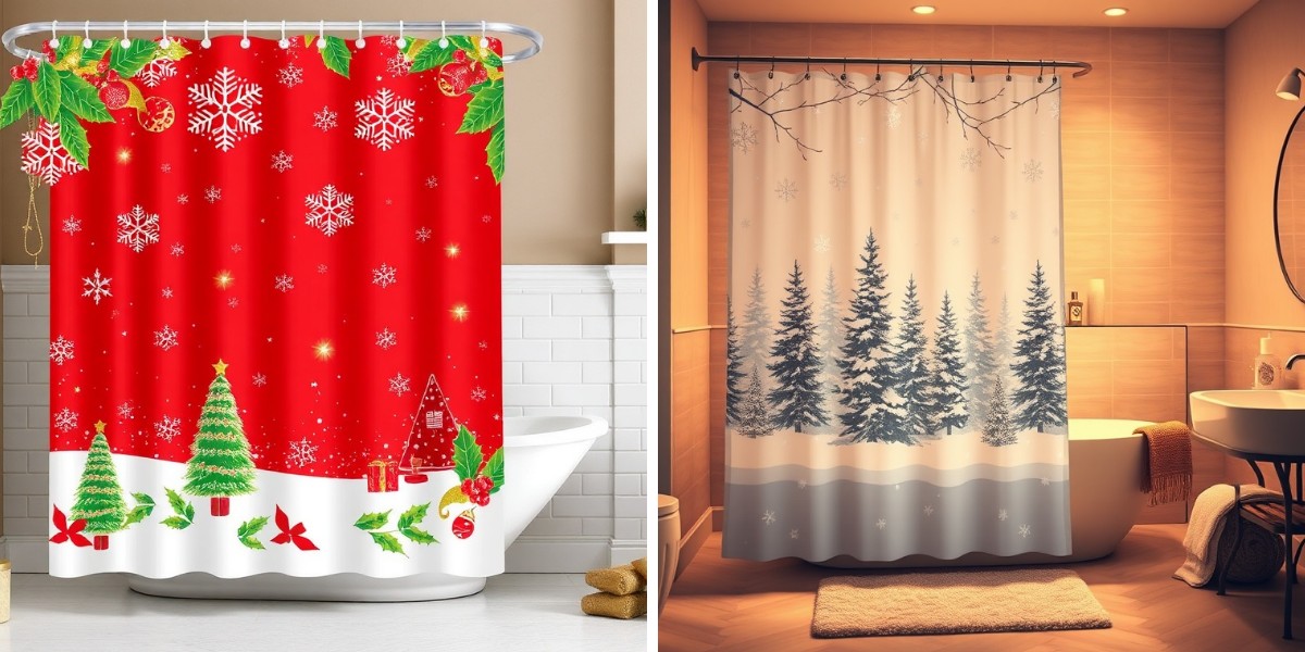 Holiday Shower Curtains for Christmas, Thanksgiving, and Winter Decor