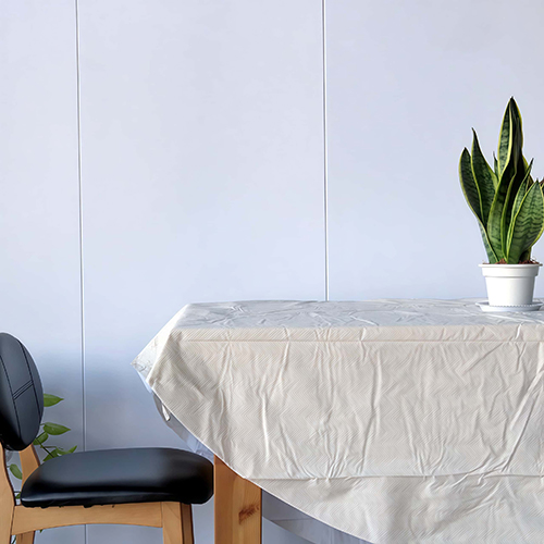 Beige Herringbone Print Vinyl Tablecloth Beige Herringbone Print Vinyl Tablecloth