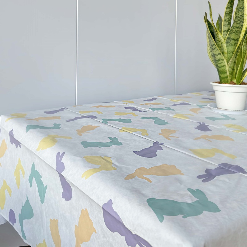 Colorful Rabbit Waterproof Tablecloth