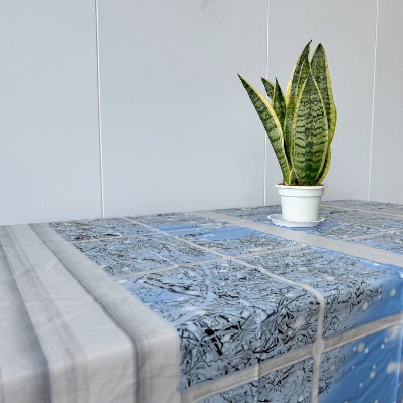 Snow Pattern PE Waterproof Tablecloth