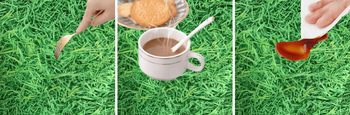 Tischdecke aus Vinyl mit frischem Gras Tischdecke aus Vinyl mit frischem Gras