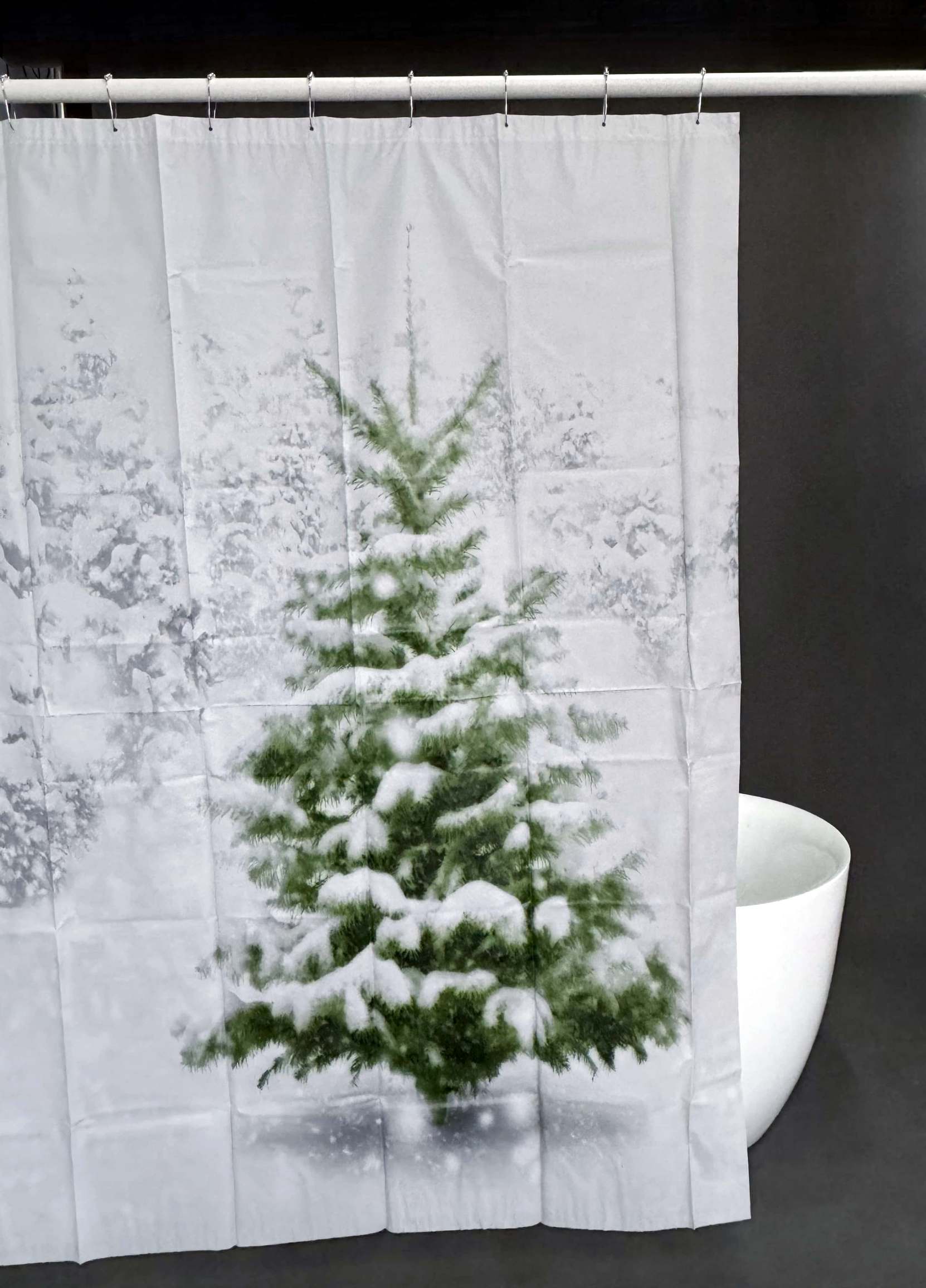 Rideau de douche PEVA « Paysage d'hiver féérique »
