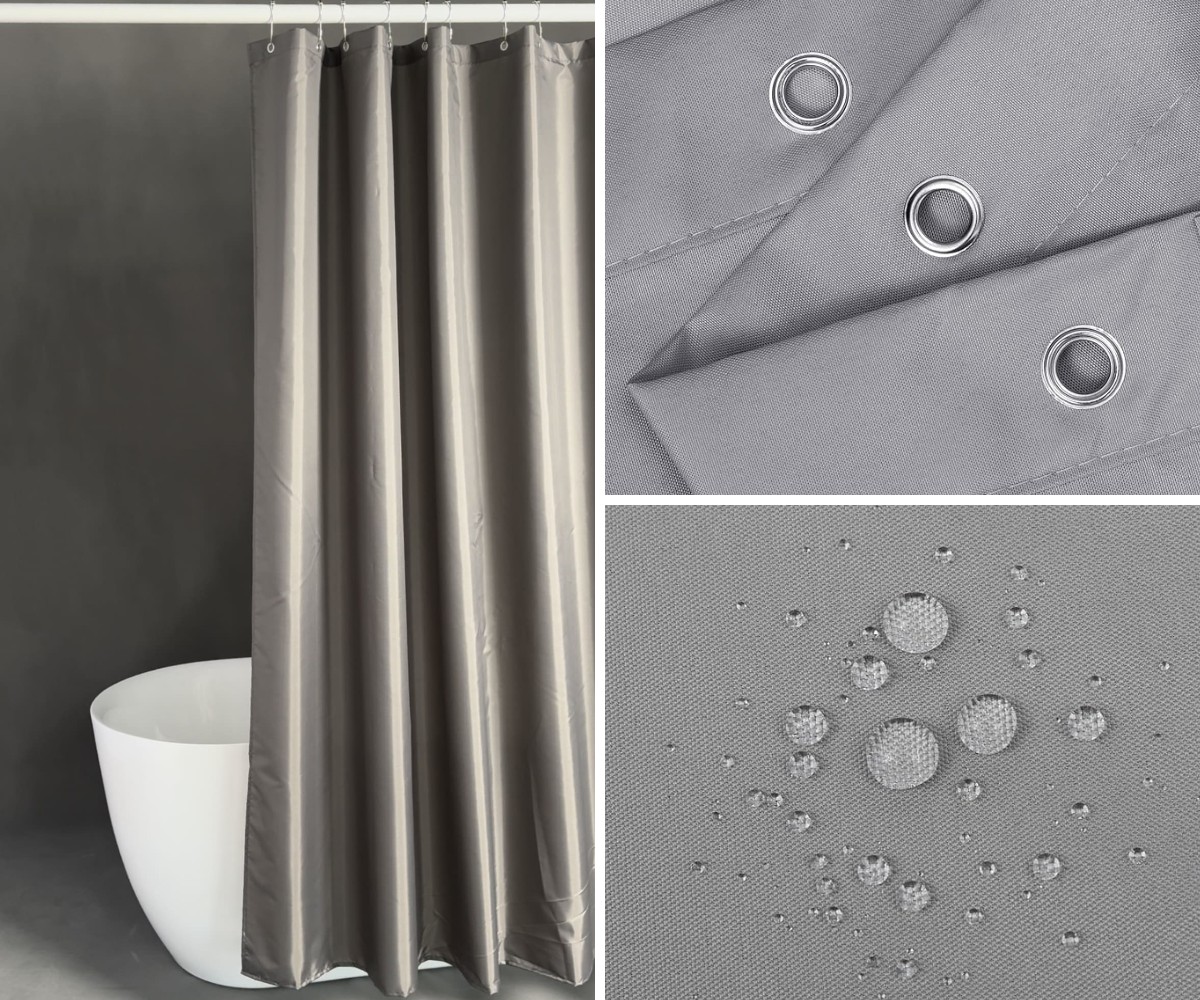 Dark Grey Textile Fabric Shower Curtain Liner Dark Grey Textile Fabric Shower Curtain Liner