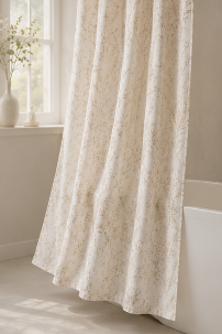 Rideau de douche en tissu Soft Blossom – Rideau de salle de bain aux fleurs pastel douces