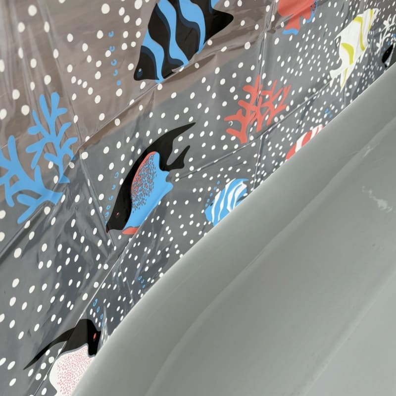 PEVA Fish Bath Shower Curtain Clear