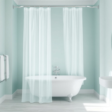 Stylish Bathroom Ideas with a Long Shower Curtain
