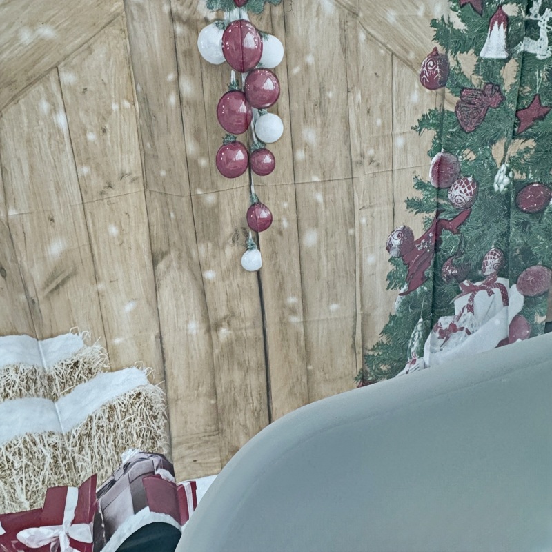 素朴なクリスマスのバスルームカーテン