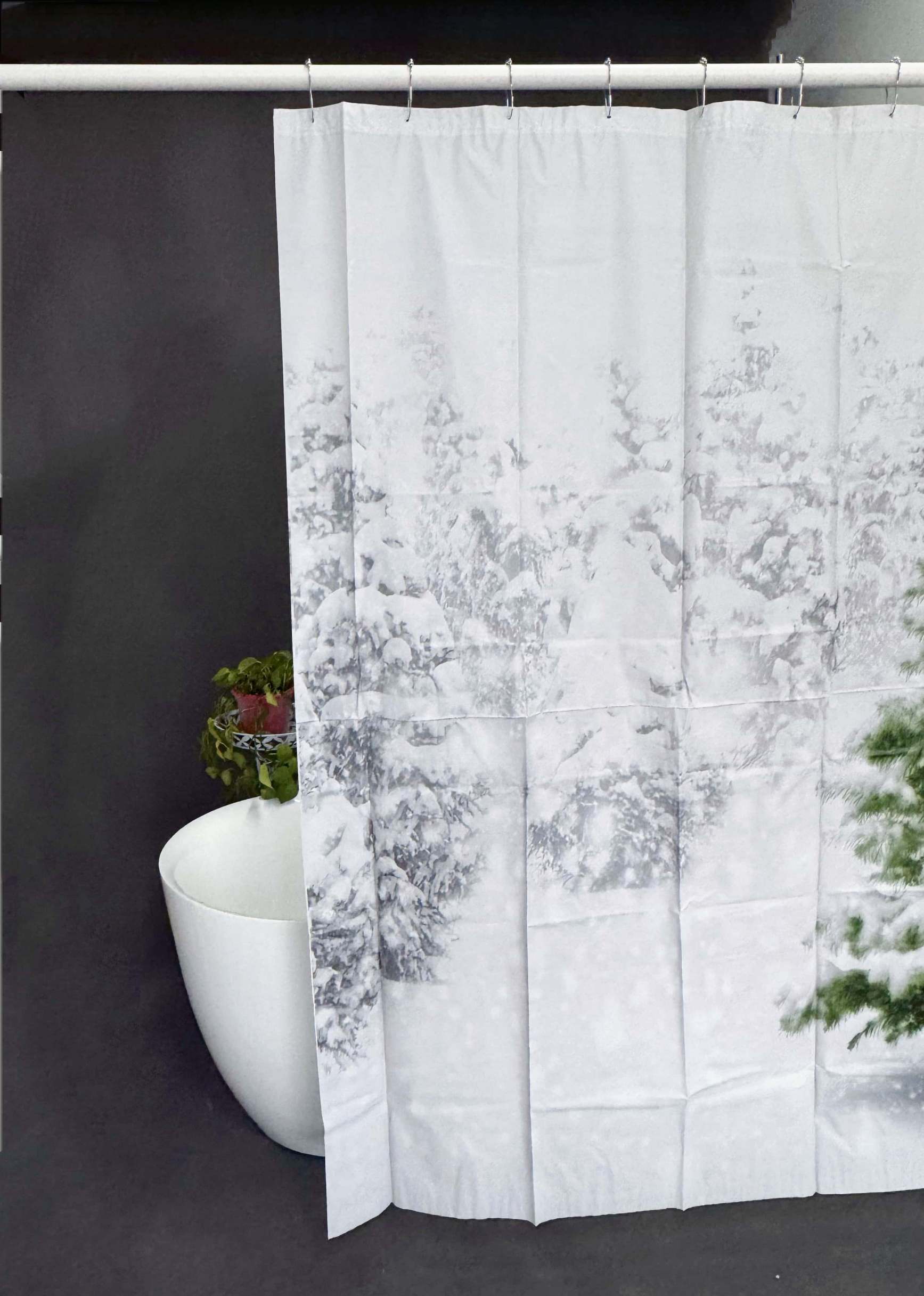 Rideau de douche PEVA « Paysage d'hiver féérique »