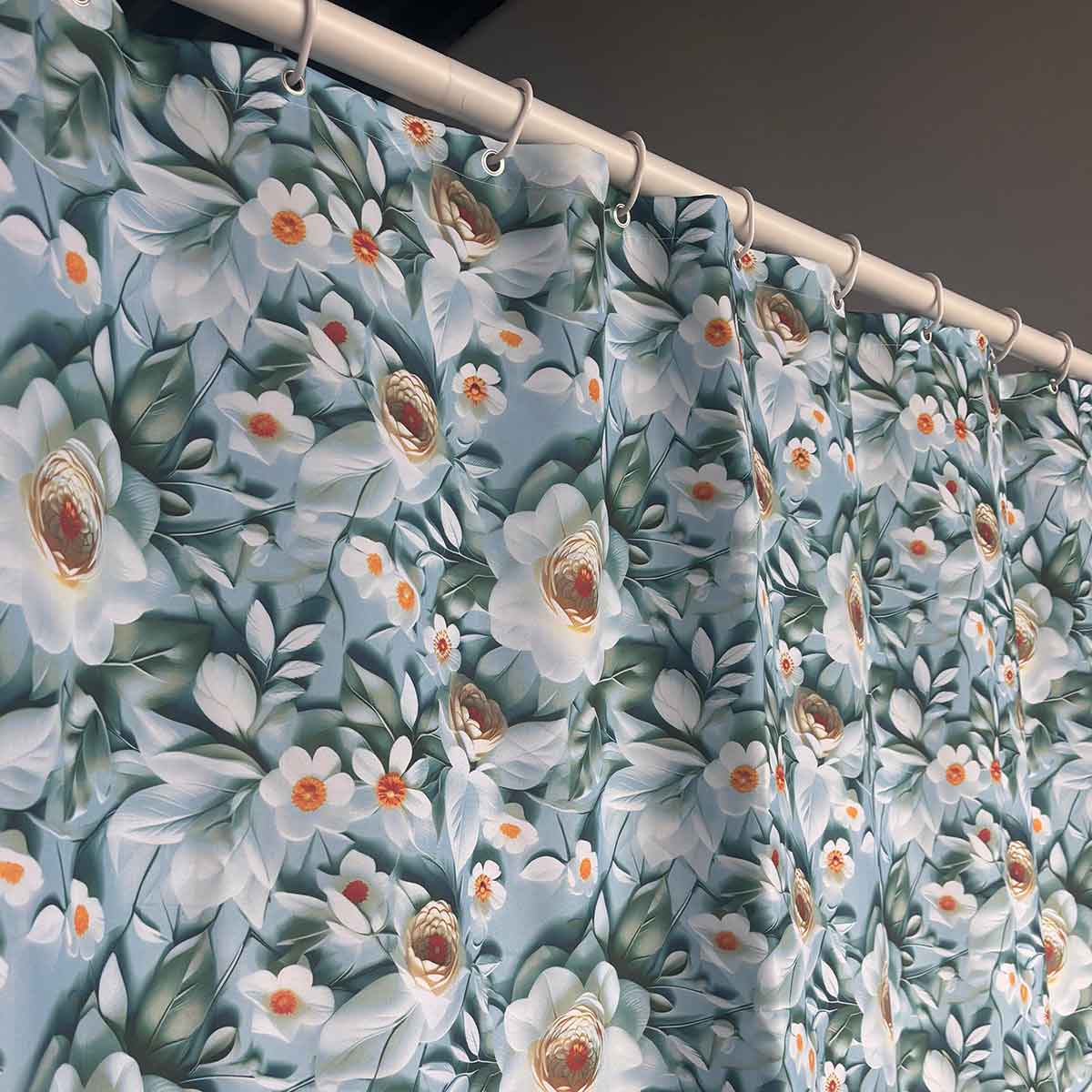Floral Fabric Shower Curtain