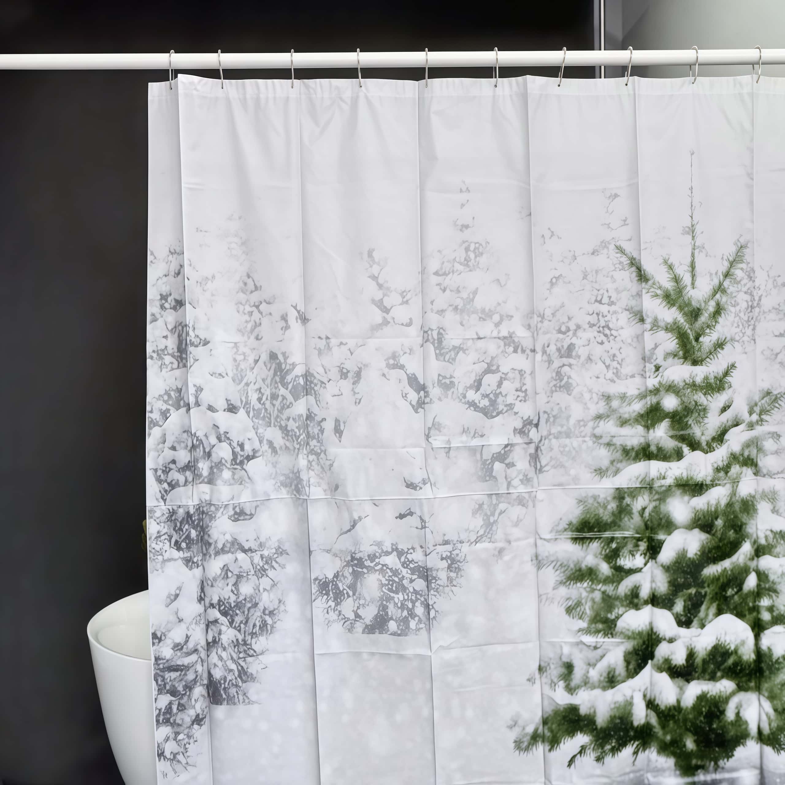 Rideau de douche PEVA « Paysage d'hiver féérique »