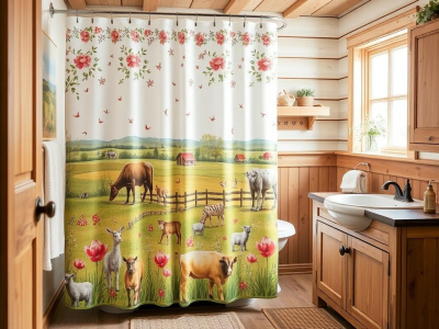 Rustykalne zasłony prysznicowe, które sprawią, że Twoja łazienka będzie przypominać chatkę