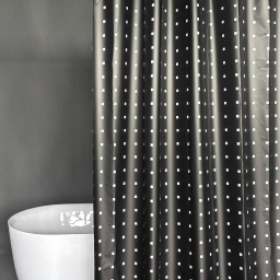 Black and White Check PEVA Shower Curtain