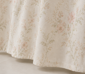 Rideau de douche en tissu Soft Blossom – Rideau de salle de bain aux fleurs pastel douces