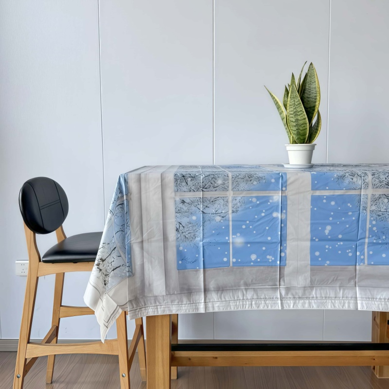 Winter Window Vinyl Tablecloth