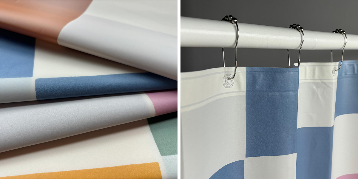 Modern Color Block PEVA Shower Curtain Modern Color Block PEVA Shower Curtain