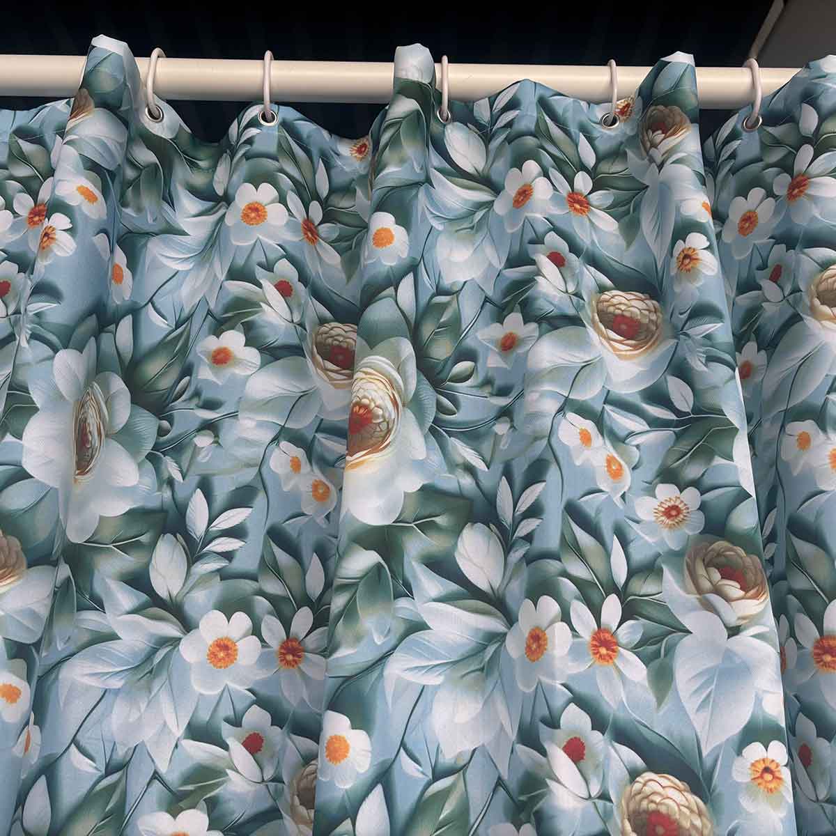 Floral Fabric Shower Curtain