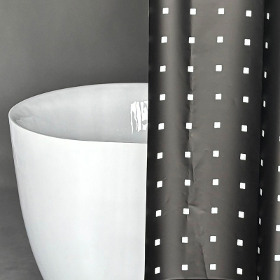 Midnight Grid PEVA Shower Curtain