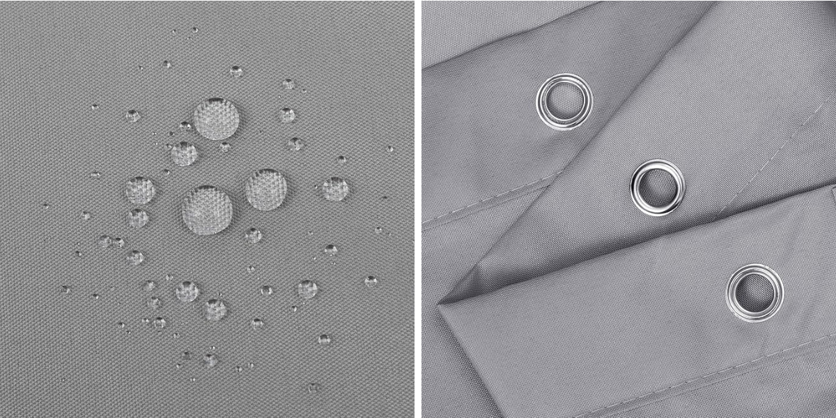 Minimalistischer Duschvorhang aus Stoff Minimalistischer Duschvorhang aus Stoff