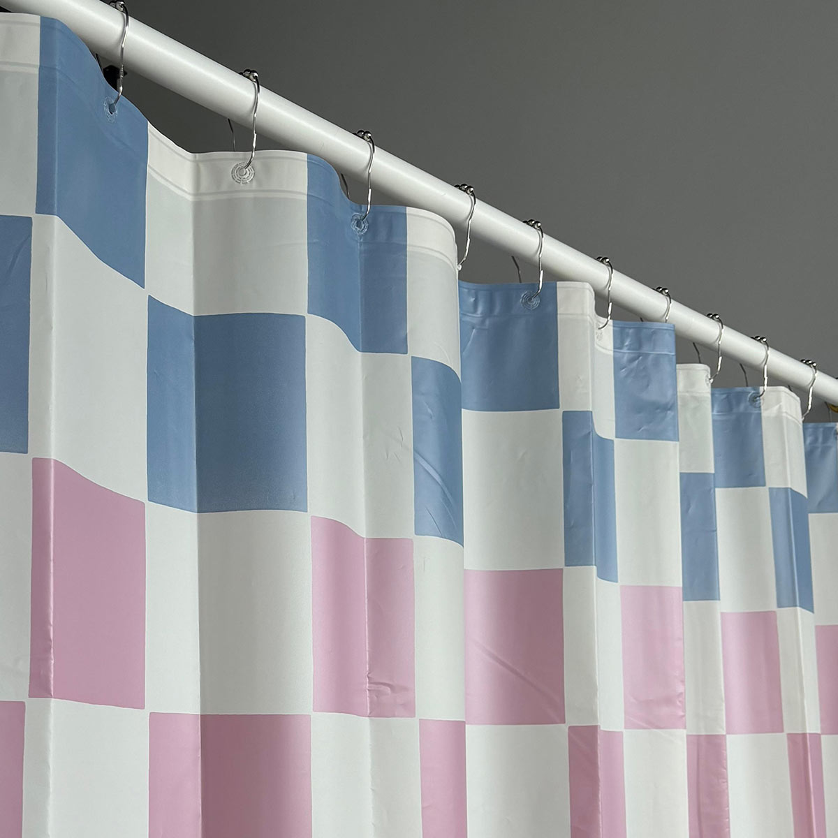 Modern Color Block PEVA Shower Curtain
