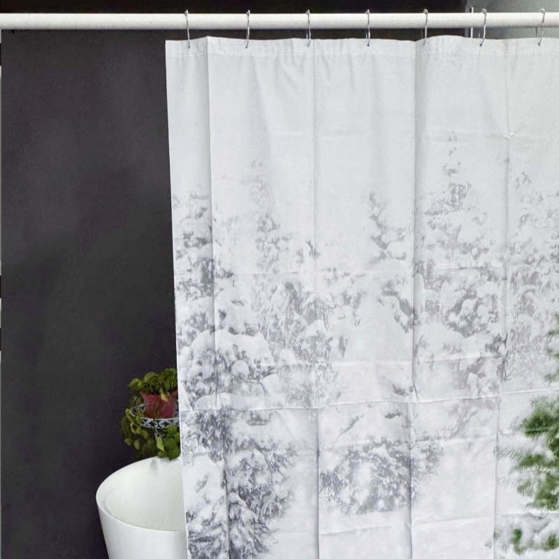 Vintage Snowfall PEVA Shower Curtain