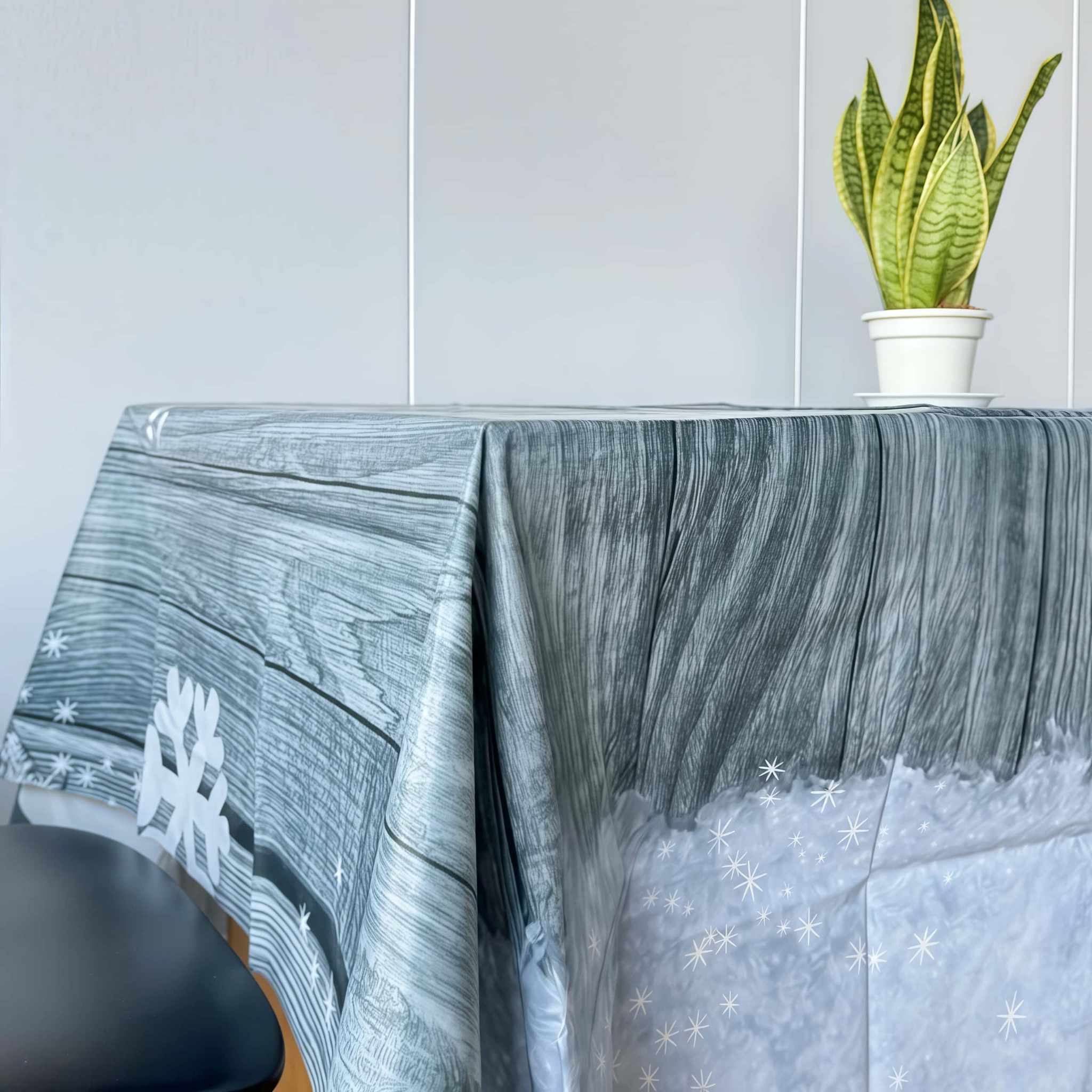 PEVA Kersttafelkleed met Sneeuwpop Print