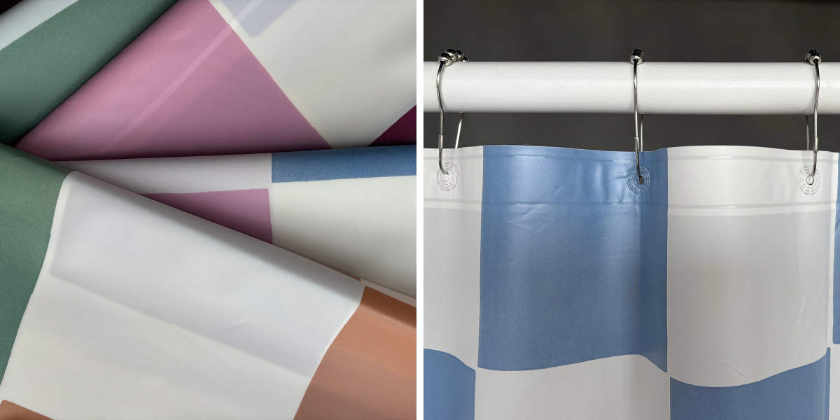 Modern Color Block PEVA Shower Curtain Modern Color Block PEVA Shower Curtain