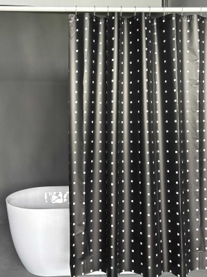 Black and White Check PEVA Shower Curtain