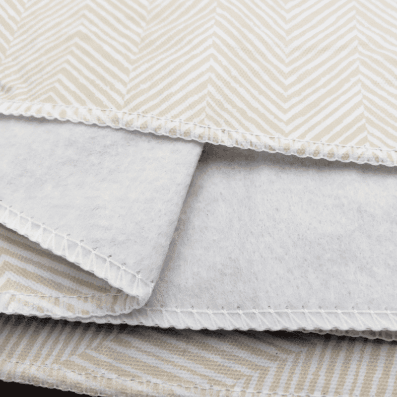 Beige Herringbone Print Vinyl Tablecloth