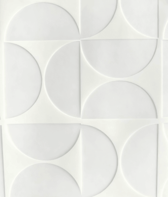 Geometrik Yarım Daire Şeklinde PEVA Duş Perdesi – Minimalist Beyaz Banyo Perdesi