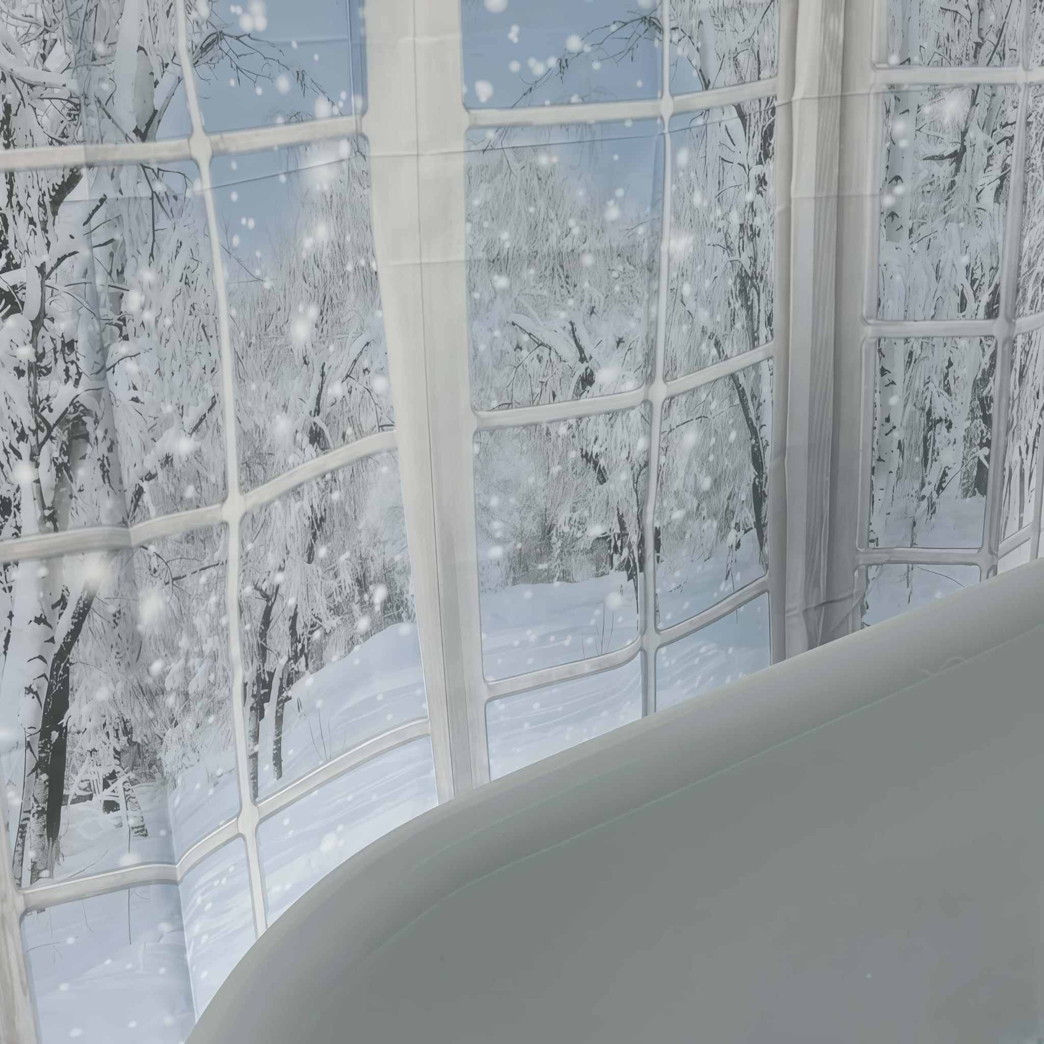 Winter View PEVA Shower Curtain