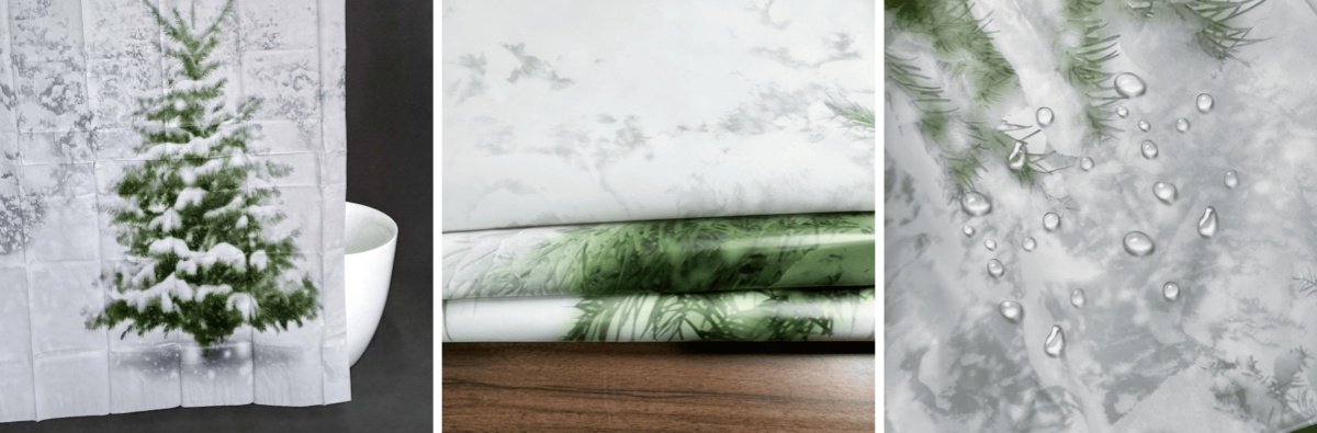 Vintage Snowfall PEVA Shower Curtain Vintage Snowfall PEVA Shower Curtain
