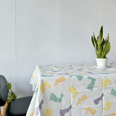 Kids Bunny Print Vinyl Tablecloth