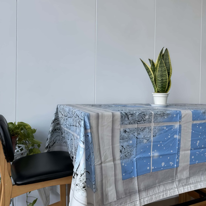 Snow Pattern PE Waterproof Tablecloth