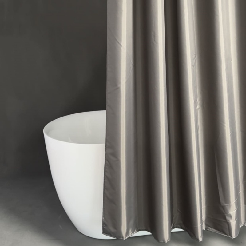 Dark Grey Textile Fabric Shower Curtain Liner