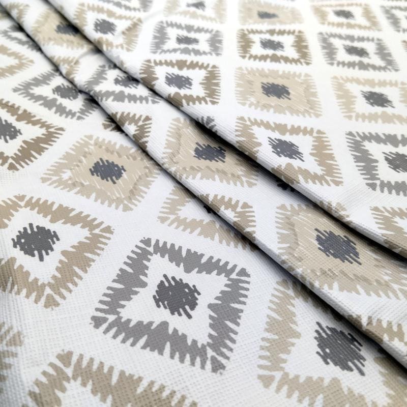 Geometric Diamond Backed Flannel Plastic Tablecloth