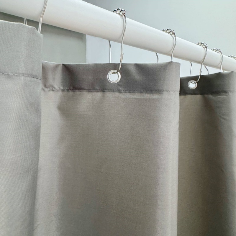 Dark Grey Textile Fabric Shower Curtain Liner