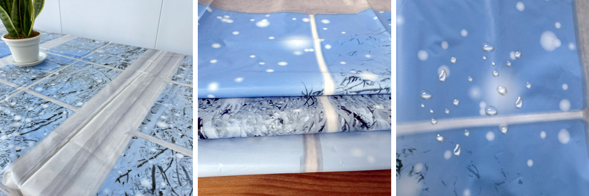Snow Pattern PE Waterproof Tablecloth Snow Pattern PE Waterproof Tablecloth