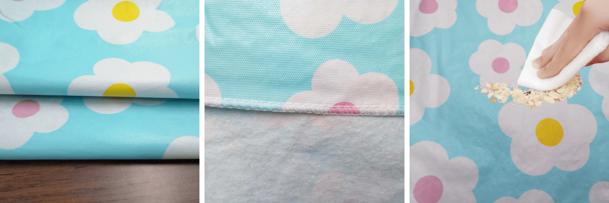 Manteles lavables con diseño de margaritas y lunares Manteles lavables con diseño de margaritas y lunares
