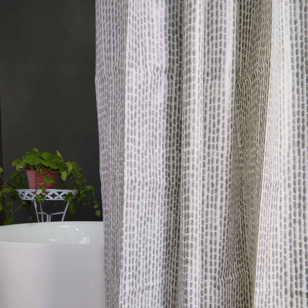Soft Grid Waterproof Shower Curtain