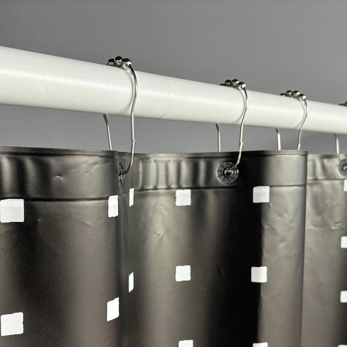 Black and White Check PEVA Shower Curtain