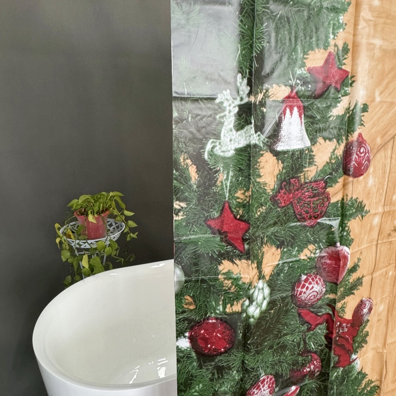 Christmas Tree & Snowflake Shower Curtain