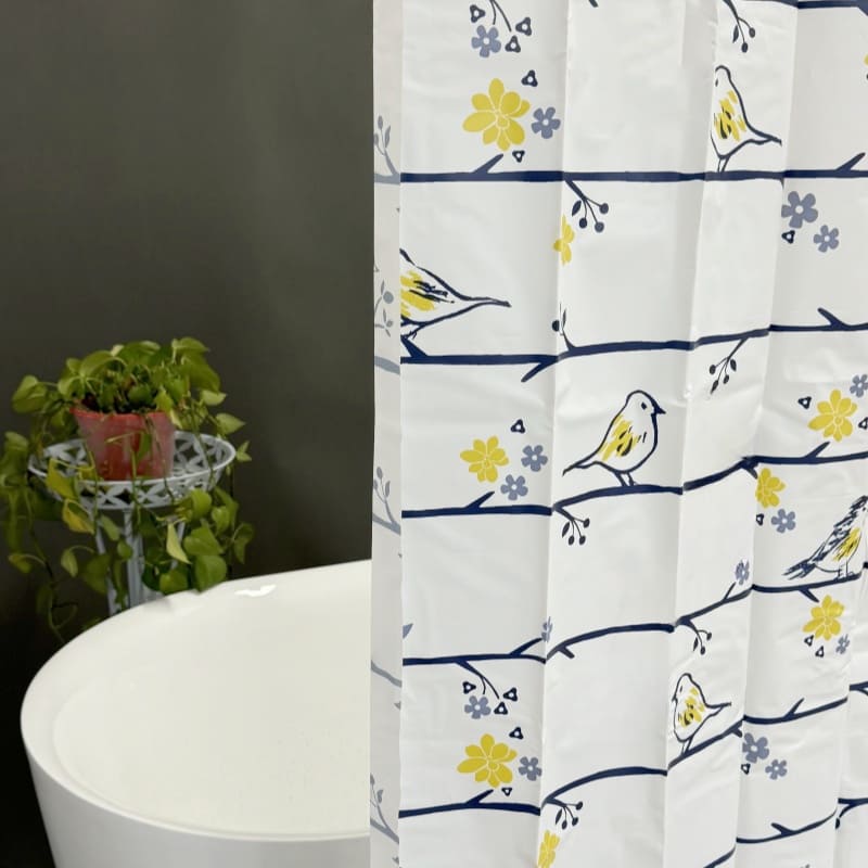 PEVA Shower Curtain with Bird Pattern